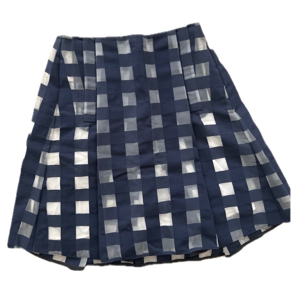 Runway Marni Checkered Navy and White Skirt
